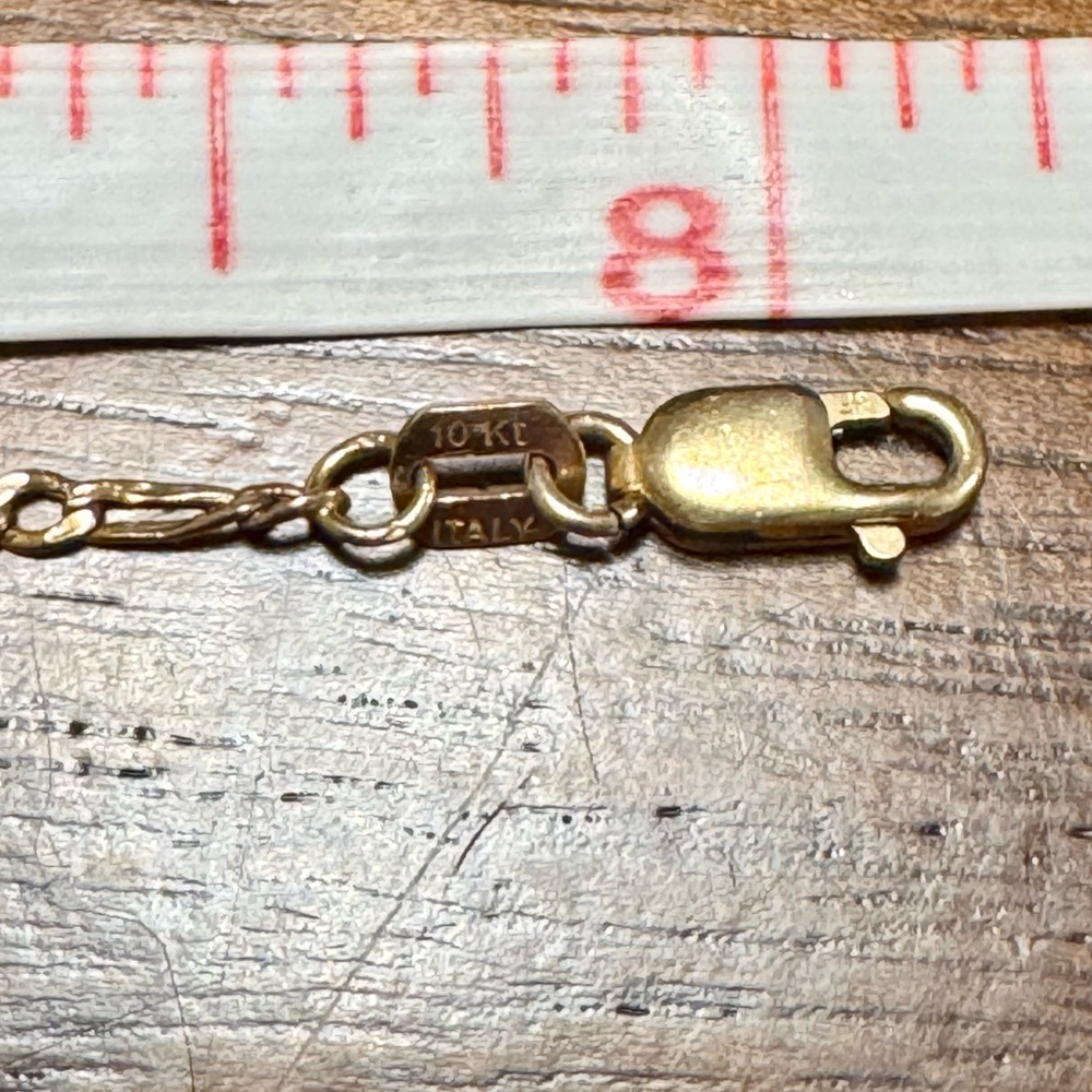 10K Solid Gold Figaro Chain Bracelet - Picture 3 of 3